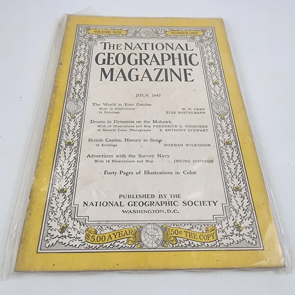 National Geographic Magazine July 1947 No‎ Insert No Back Cover